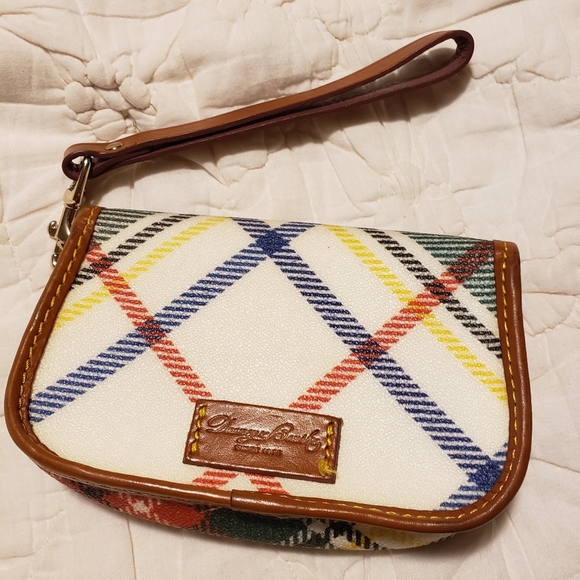 EC Dooney & Bourke Tarten Plaid Small Snap Close Wristlet, Preppy, Festive - Picture 4 of 8